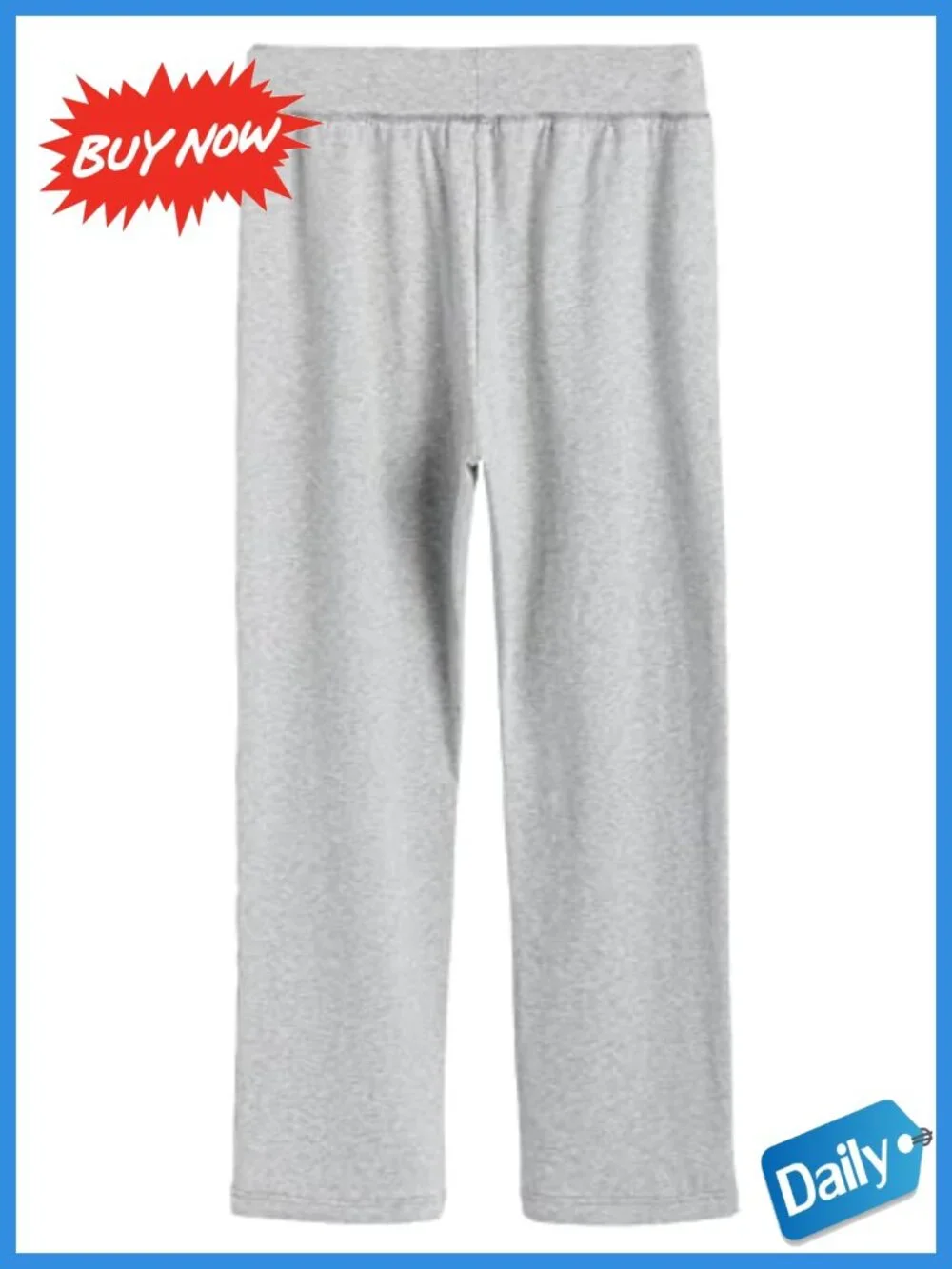 Cotton Lounge Pants Straight Leg Full Length Drawstring Patch Pockets